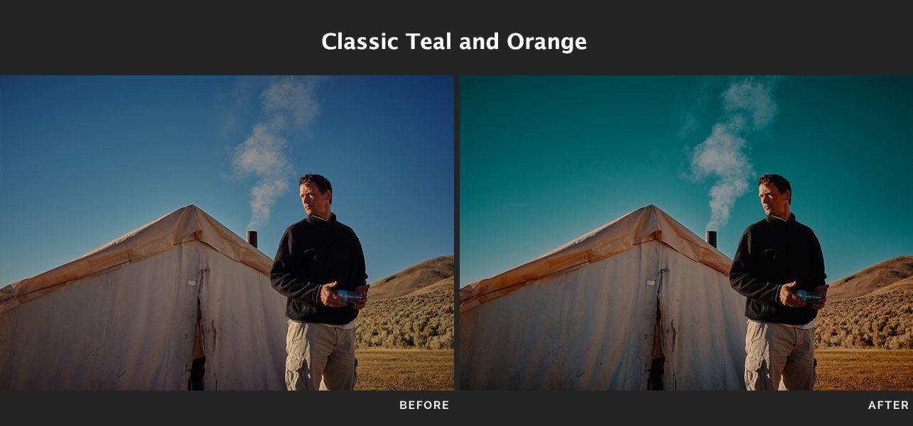 نمونه color grading به سبک teal and orange در داوینچی ریزالو