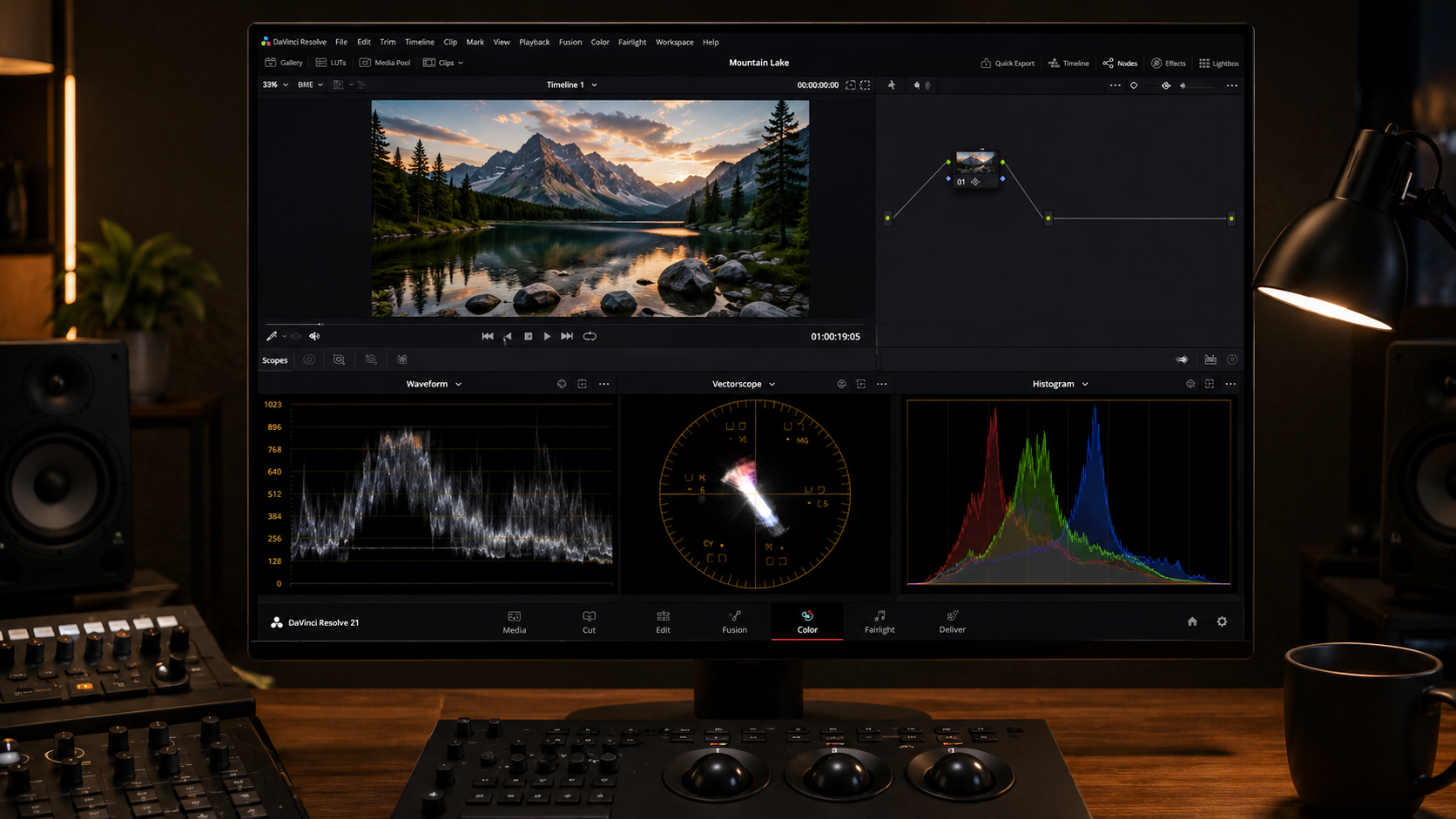 آموزش Scopes در داوینچی ریزالو | آموزش Waveform، Vectorscope و Histogram
