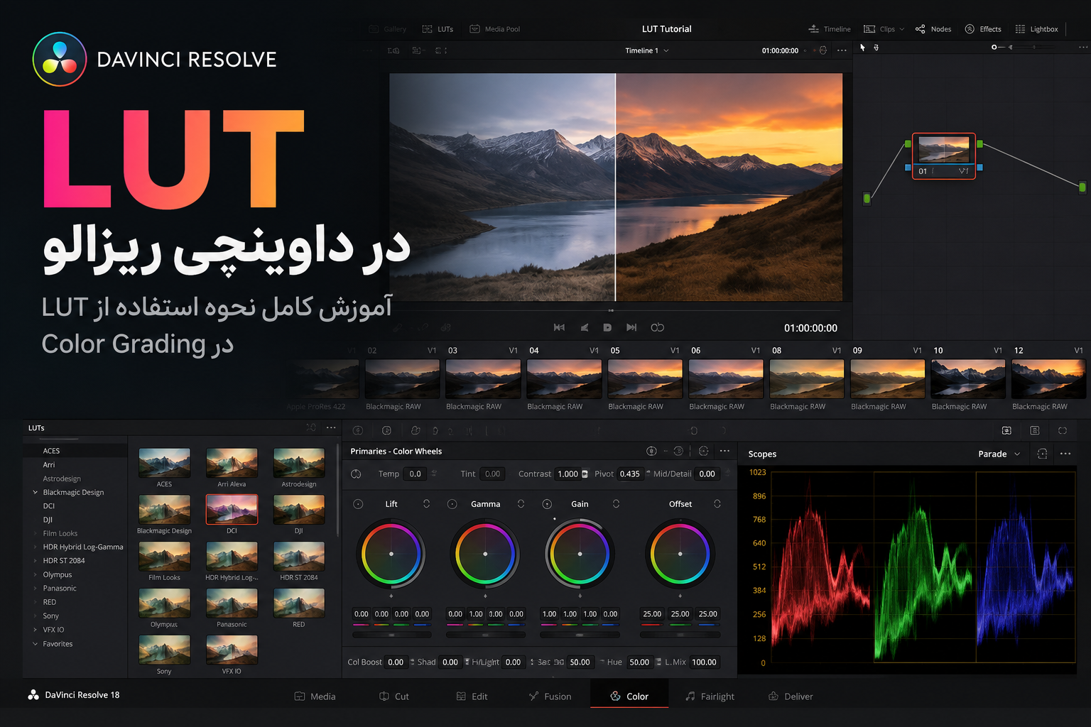 آموزش LUT در داوینچی ریزالو | نحوه استفاده از LUT در Color Grading